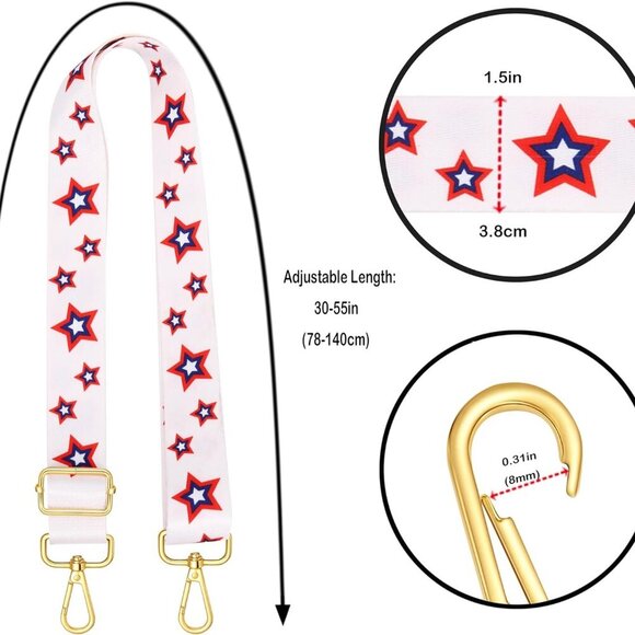 Versatile USA Purse Strap - Adjustable American Flag Design for Every Occasion - Picture 2 of 6